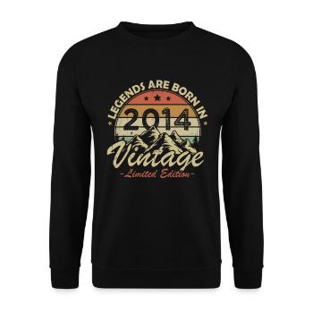 Les Légendes Sont Nées En 2014 Vintage Cadeau - Sweat-shirt Unisexe - noir - Devant - Alina (178cm) & Michal (187cm)