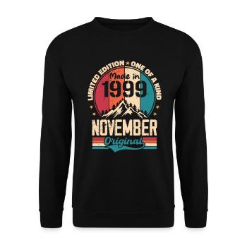 November 1999 Vintage Vintage Retro Anniversary - Unisex Sweatshirt - black - Front - Alina (178cm) & Michal (187cm)