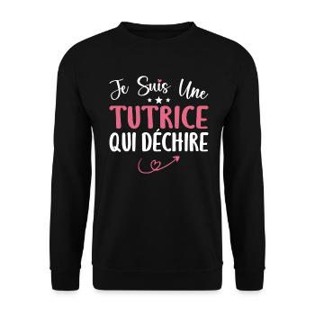Je Suis Une Tutrice Qui Déchire - Sweat-shirt Unisexe - noir - Devant - Alina (178cm) & Michal (187cm)