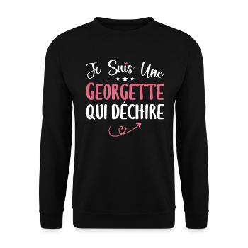 Je Suis Une Georgette Qui Déchire - Sweat-shirt Unisexe - noir - Devant - Alina (178cm) & Michal (187cm)
