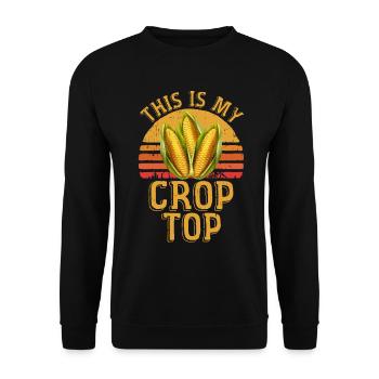 This Is My Crop Top Funny Farmer Corn Lover - Unisex Sweatshirt - black - Front - Alina (178cm) & Michal (187cm)