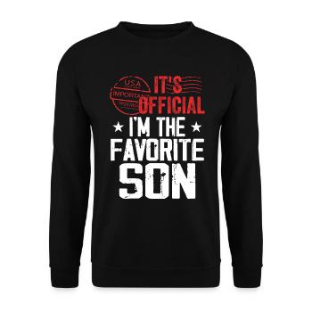 Its Official Im The Favorite Son - Unisex Sweatshirt - black - Front - Alina (178cm) & Michal (187cm)