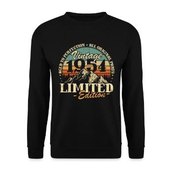 Vintage 1954 Vintage Cadeau d’anniversaire - Sweat-shirt Unisexe - noir - Devant - Alina (178cm) & Michal (187cm)