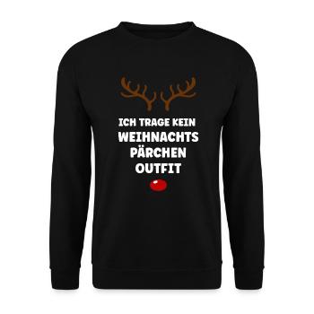 Paare Pärchen Outfit Partnerlook Weihnachten - Unisex Pullover - Schwarz - Vorne - Alina (178cm) & Michal (187cm)