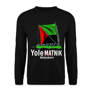 Drapeau Martinique Bateau Yole Homme Ou Femme - Sweat-shirt Unisexe - noir - Devant - Alina (178cm) & Michal (187cm)