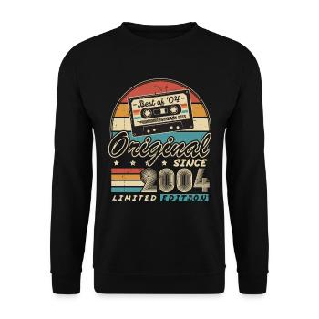 Original depuis 2004 Vintage cadeau d’anniversaire - Sweat-shirt Unisexe - noir - Devant - Alina (178cm) & Michal (187cm)