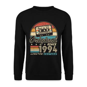 Original depuis 1994 Vintage cadeau d’anniversaire - Sweat-shirt Unisexe - noir - Devant - Alina (178cm) & Michal (187cm)