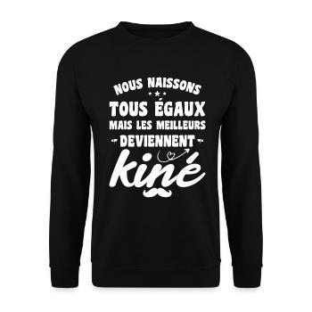 Les meilleurs deviennent kiné Citation Kiné Humour - Sweat-shirt Unisexe - noir - Devant - Alina (178cm) & Michal (187cm)