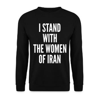 I stand with the Women of Iran, Iran Azadi, - Unisex Sweatshirt - black - Front - Alina (178cm) & Michal (187cm)