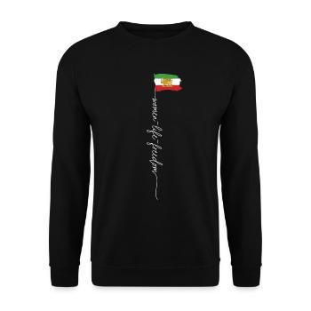Iranian lion sun Flag, Female Fist, Support Women - Unisex Sweatshirt - black - Front - Alina (178cm) & Michal (187cm)