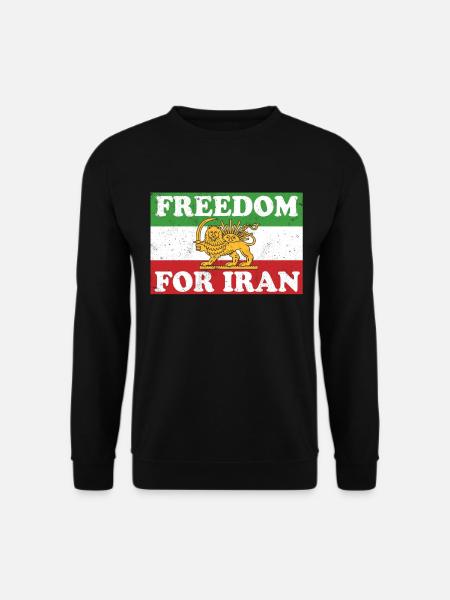 Iranian Lion Flag FREEDOM FOR IRAN Support Women - Unisex Sweatshirt - black