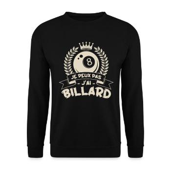 Je Peux Pas J'ai Billard - Sweat-shirt Unisexe - noir - Devant - Alina (178cm) & Michal (187cm)
