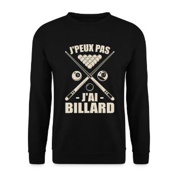 Je Peux Pas J'ai Billard - Sweat-shirt Unisexe - noir - Devant - Alina (178cm) & Michal (187cm)