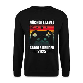 Nächste Level Großer Bruder 2025 - Unisex Pullover - Schwarz - Vorne - Alina (178cm) & Michal (187cm)