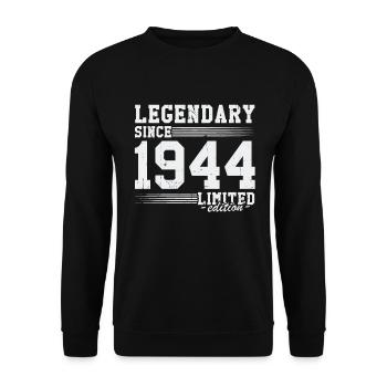 Legendary Since 1944 Vintage Birthday Gift - Unisex Sweatshirt - black - Front - Alina (178cm) & Michal (187cm)