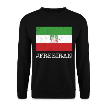 Drapeau iranien, Liberté de la vie des femmes en farsi, - Sweat-shirt Unisexe - noir - Devant - Alina (178cm) & Michal (187cm)