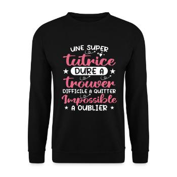 Super Tutrice - Fête Des Mères - Sweat-shirt Unisexe - noir - Devant - Alina (178cm) & Michal (187cm)