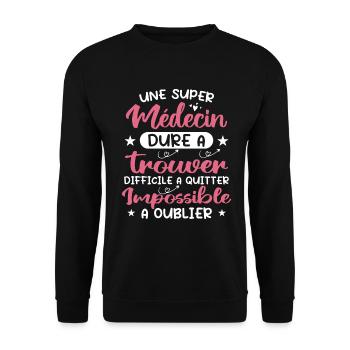 A Super Doctor - Mother's Day - Unisex Sweatshirt - black - Front - Alina (178cm) & Michal (187cm)