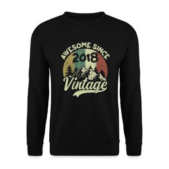 Vintage 2018 Birthday Gift 2018 - Unisex Sweatshirt - black - Front - Alina (178cm) & Michal (187cm)