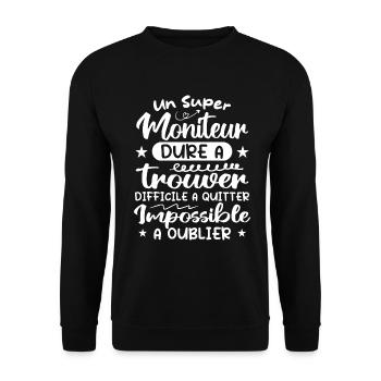 Super Moniteur - Fête des Pères - Sweat-shirt Unisexe - noir - Devant - Alina (178cm) & Michal (187cm)