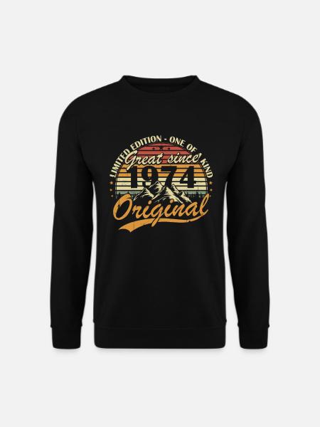 Original 1974 Jahrgang Retro Geburtstags Geschenk - Unisex Pullover - Schwarz