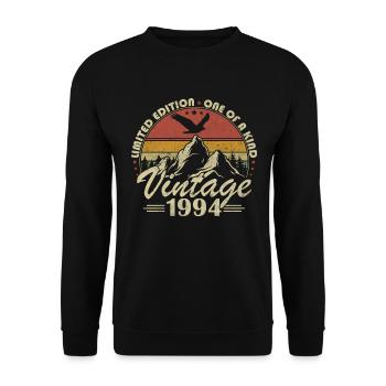 Vintage 1994 Cadeau Anniversaire Née en 1994 - Sweat-shirt Unisexe - noir - Devant - Alina (178cm) & Michal (187cm)