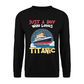 Les Titanic Ship Boys qui adorent le RMS Titanic - Sweat-shirt Unisexe - noir - Devant - Alina (178cm) & Michal (187cm)