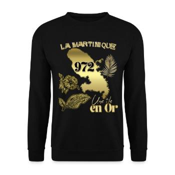 Martinique Ile En Or Homme Antillais Ou Femme - Sweat-shirt Unisexe - noir - Devant - Alina (178cm) & Michal (187cm)