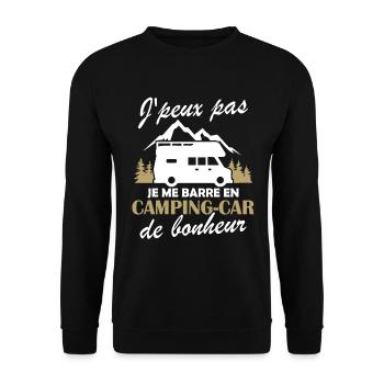 Je me barre en camping-car Humour Cadeau - Sweat-shirt Unisexe - noir - Devant - Alina (178cm) & Michal (187cm)