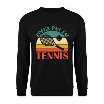 Je Peux Pas J ai Tennis - Sweat-shirt Unisexe - noir - Devant - Alina (178cm) & Michal (187cm)