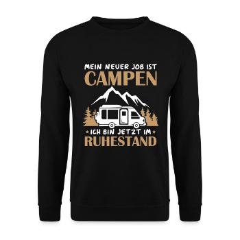 Renter Camping Geschenk - Unisex Pullover - Schwarz - Vorne - Alina (178cm) & Michal (187cm)