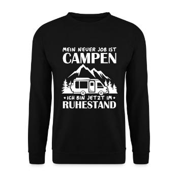 Renter Camping Geschenk - Unisex Pullover - Schwarz - Vorne - Alina (178cm) & Michal (187cm)