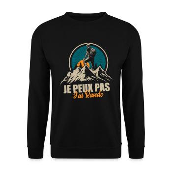 Je Peux Pas J'ai Rando - Humour Cadeau Randonneur - Sweat-shirt Unisexe - noir - Devant - Alina (178cm) & Michal (187cm)