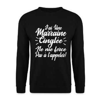 J'ai une Marraine Cinglée - Sweat-shirt Unisexe - noir - Devant - Alina (178cm) & Michal (187cm)