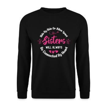 Sisters Will Always Be Connected By Heart - Sweat-shirt Unisexe - noir - Devant - Alina (178cm) & Michal (187cm)