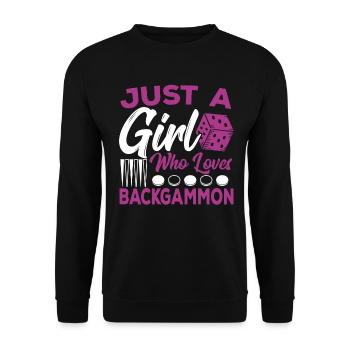 Backgammon - Unisex Pullover - Schwarz - Vorne - Alina (178cm) & Michal (187cm)