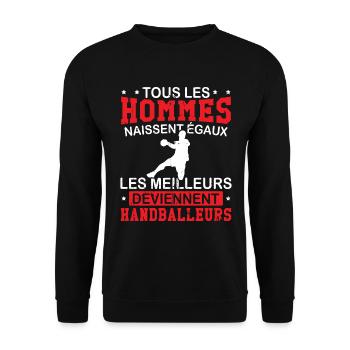 Les meilleurs deviennent handballeurs - Sweat-shirt Unisexe - noir - Devant - Alina (178cm) & Michal (187cm)