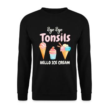 Bye Bye Tonsils Hello Ice Cream - Sweat-shirt Unisexe - noir - Devant - Alina (178cm) & Michal (187cm)