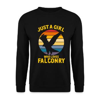 Falconry Ornithology Gift - Unisex Sweatshirt - black - Front - Alina (178cm) & Michal (187cm)