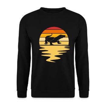 Komodowaran Komodo Liebhaber Geschenk - Unisex Pullover - Schwarz - Vorne - Alina (178cm) & Michal (187cm)