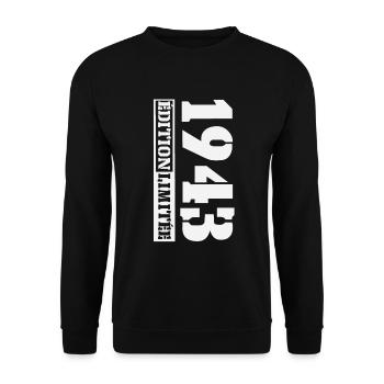 1943 Édition Limitée Humour Anniversaire 80 Ans - Sweat-shirt Unisexe - noir - Devant - Alina (178cm) & Michal (187cm)