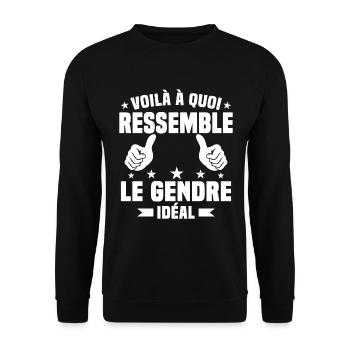Voilà à quoi ressemble le gendre idéal - Sweat-shirt Unisexe - noir - Devant - Alina (178cm) & Michal (187cm)