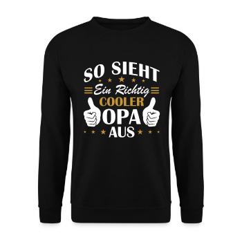 So sieht ein richtig cooler opa aus - Unisex Pullover - Schwarz - Vorne - Alina (178cm) & Michal (187cm)