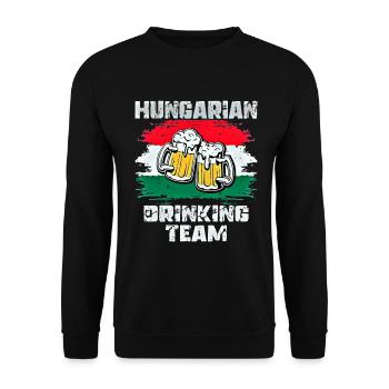 Équipe de beuverie en Hongrie - Sweat-shirt Unisexe - noir - Devant - Alina (178cm) & Michal (187cm)