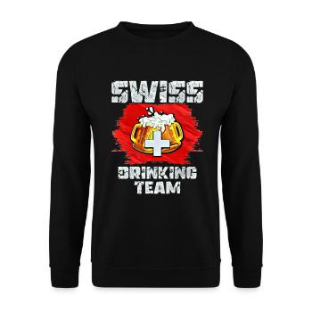 Schweiz Trink Team - Unisex Pullover - Schwarz - Vorne - Alina (178cm) & Michal (187cm)