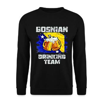 Équipe de boisson de Bosnie-Herzégovine - Sweat-shirt Unisexe - noir - Devant - Alina (178cm) & Michal (187cm)