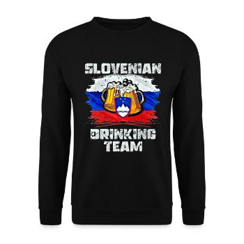 Équipe de beuverie de Slovénie - Sweat-shirt Unisexe - noir - Devant - Alina (178cm) & Michal (187cm)