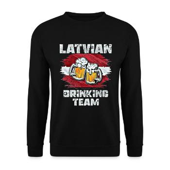 Équipe de beuverie de Lettonie - Sweat-shirt Unisexe - noir - Devant - Alina (178cm) & Michal (187cm)
