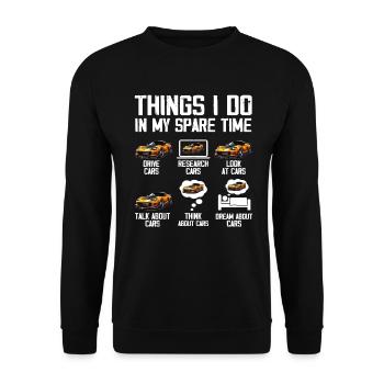 6 Things I Do In My Spare Time Car Enthusiast Cars - Unisex Sweatshirt - black - Front - Alina (178cm) & Michal (187cm)