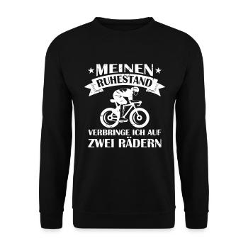 Meinen ruhestand verbringe ich auf Fahrrad - Unisex Pullover - Schwarz - Vorne - Alina (178cm) & Michal (187cm)